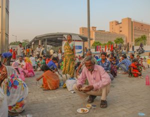 Metro station is place where they take rests,eat and sleep .Thus its their shelter ,but not one night shelter is opened up by the Govt so far.