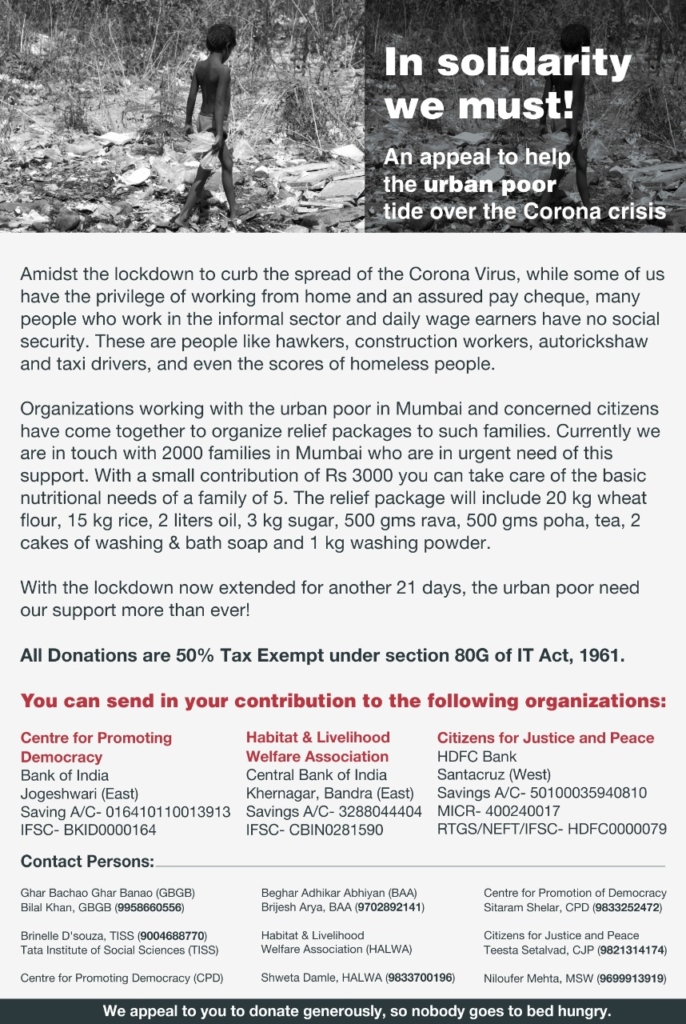 Help Mumbai's urban poor and underprivileged communities tide over the ...